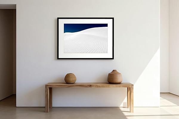 White Sands, Sand Dunes, Salt Basin Dunes, Gypsum, Blue Sky, National Park, Landscape Photography (Canvas 32x48 3 Panel Split) 1/1 - Image 8