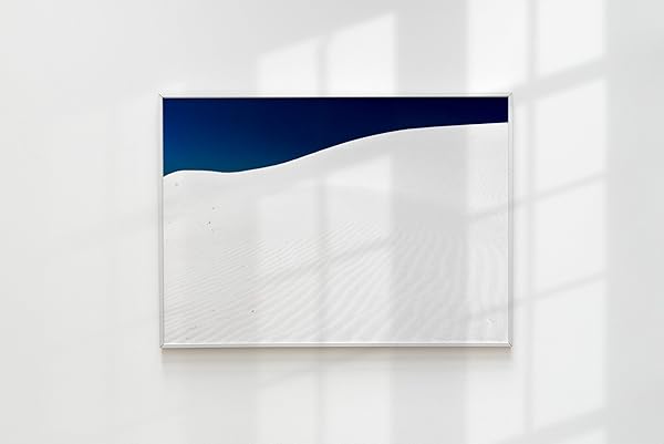 White Sands, Sand Dunes, Salt Basin Dunes, Gypsum, Blue Sky, National Park, Landscape Photography (Canvas 32x48 3 Panel Split) 1/1